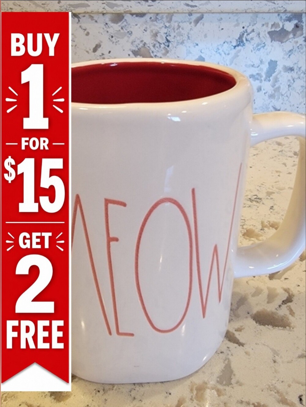 Rae Dunn Meow Mug‎ Red